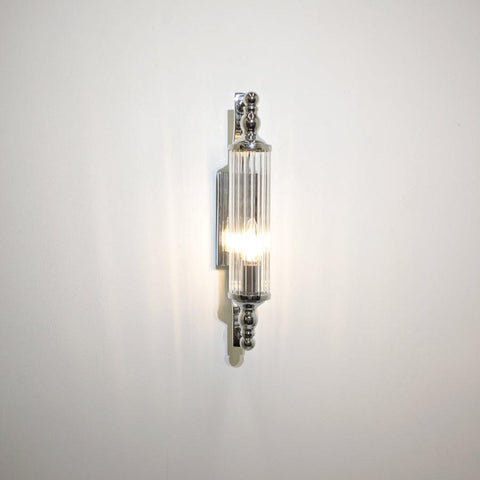 Rodillo Wall Light Tubular Ribbed Glass with Chrome