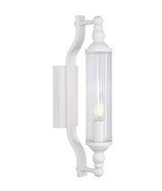 Rodillo Wall Light Tubular Ribbed Glass with White