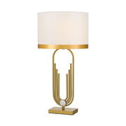 Roldan Table Lamp Antique Gold and White