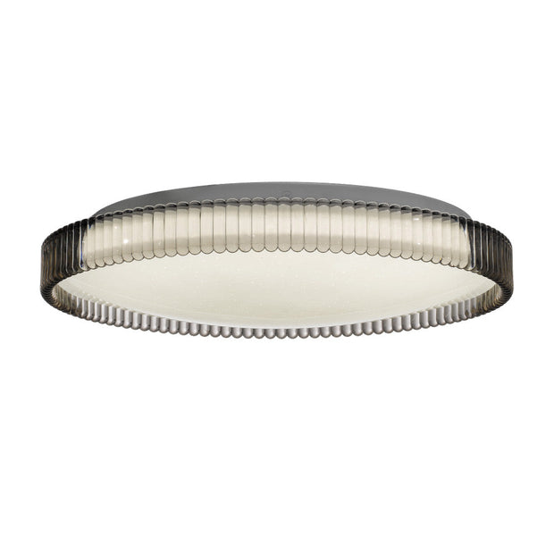 Rosario 18w CCT LED Smoked and White Oyster 33cm