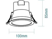 Rex 9W Tricolour LED Downlight Matt White