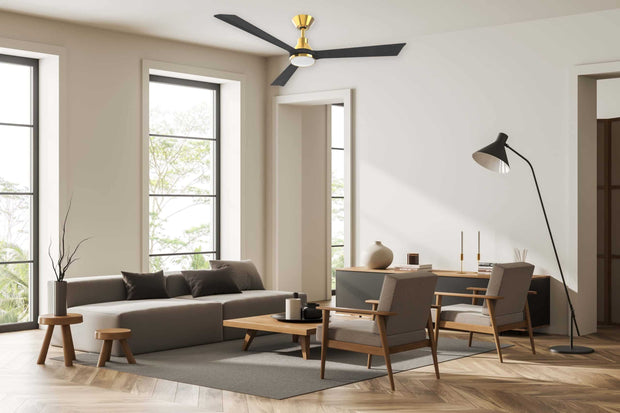 Riviera 52 3 Blade DC Smart Ceiling Fan with Dim 15w CCT LED Light Antique Bronze/Charcoal