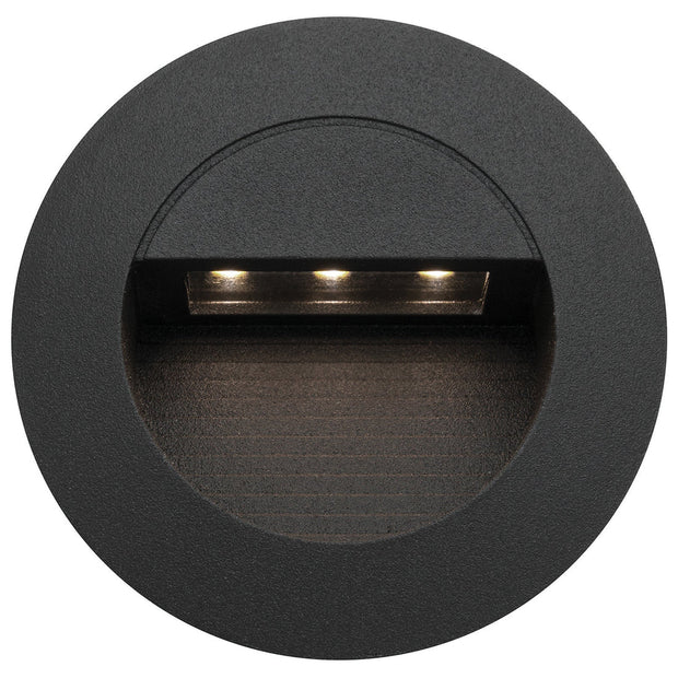 Rye 1.2W LED Round Steplight Black