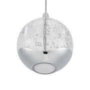 Segovia 9lt 45w 3000K LED Bubble Glass Bar Pendant Chrome