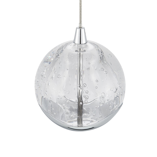 Segovia 9lt 45w 3000K LED Bubble Glass Bar Pendant Chrome