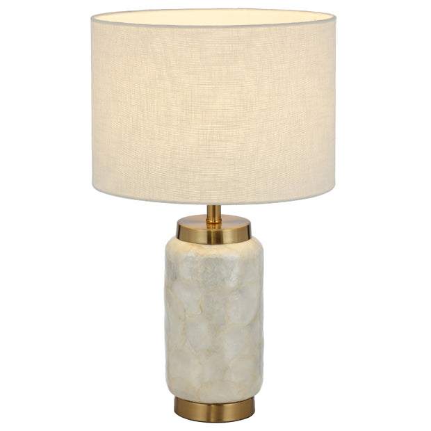 Seneca Table Lamp Gold and Shell Detail