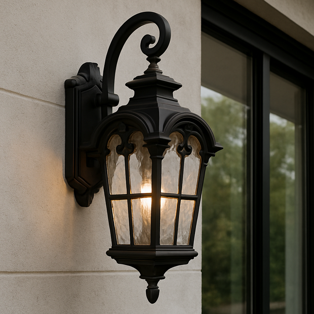 Shelton IP44 Exterior Wall Light Black Sand