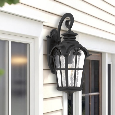 Shelton IP44 Exterior Wall Light Black Sand