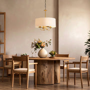 SHIRON 4 Light Brass with Ivory Shade E14 45cm Pendant