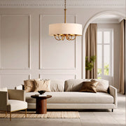SHIRON 6 Light Brass with Ivory Shade E14 70cm Pendant