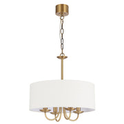 SHIRON 4 Light Brass with Ivory Shade E14 45cm Pendant