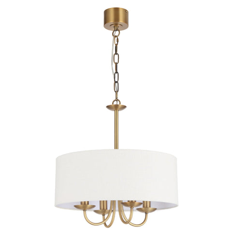 SHIRON 4 Light Brass with Ivory Shade E14 45cm Pendant
