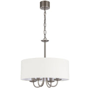 SHIRON 4 Light Nickel with Ivory Shade E14 45cm Pendant