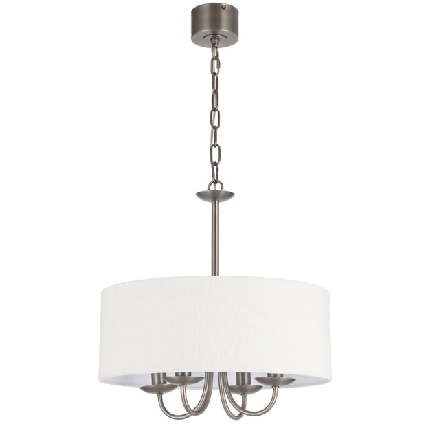 SHIRON 4 Light Nickel with Ivory Shade E14 45cm Pendant