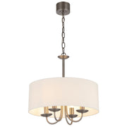 SHIRON 4 Light Nickel with Ivory Shade E14 45cm Pendant