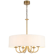 SHIRON 6 Light Brass with Ivory Shade E14 70cm Pendant
