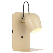 Shyn Wall Light with Switch Beige with Antique Brass