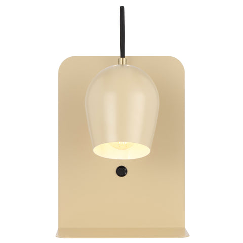 Shyn Wall Light with Switch Beige with Antique Brass