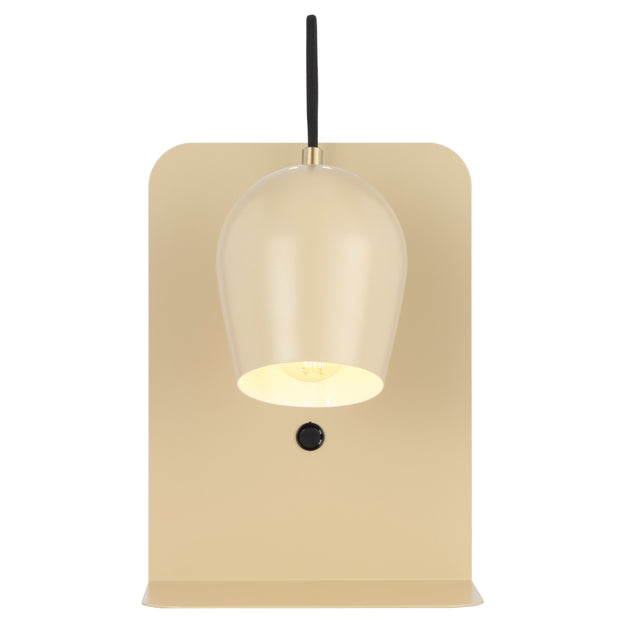 Shyn Wall Light with Switch Beige with Antique Brass