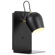 Shyn Wall Light with Switch Black with Antique Brass