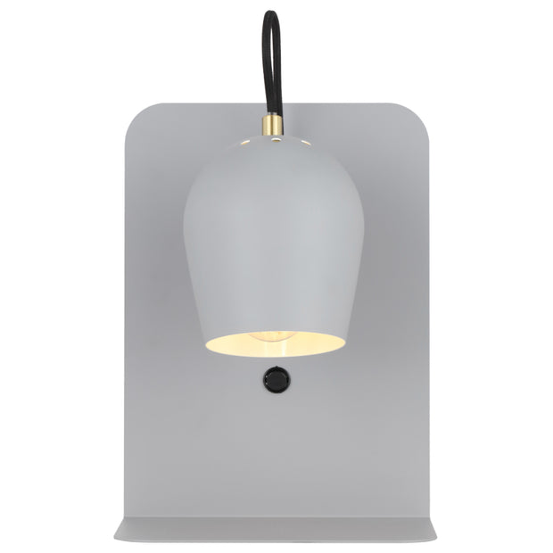 Shyn Wall Light with Switch Grey with Antique Brass