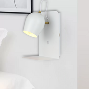 Shyn Wall Light with Switch White with Antique Brass