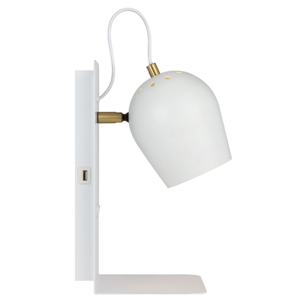 Shyn Wall Light with Switch White with Antique Brass