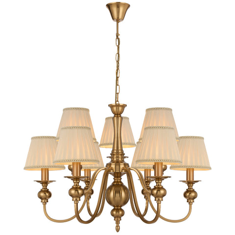 Siedel 9lt Pendant Copper with Cream Shades