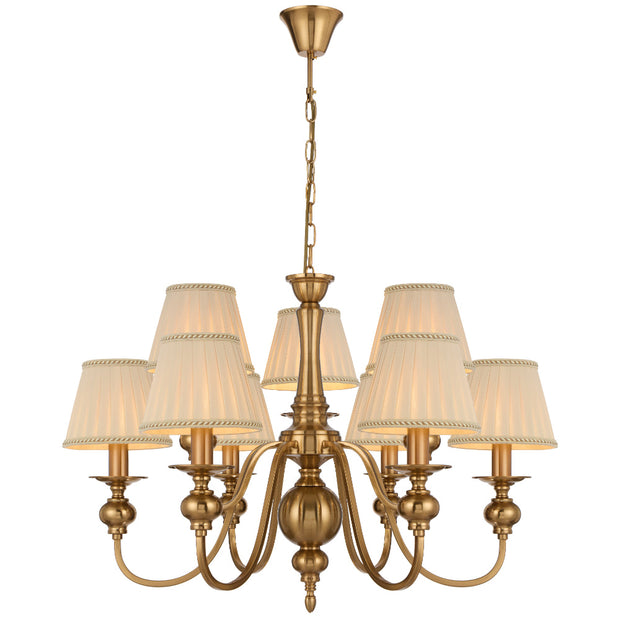 Siedel 9lt Pendant Copper with Cream Shades