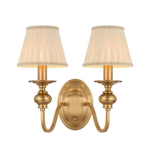 Siedel 2lt Wall Light Copper with Cream Shades