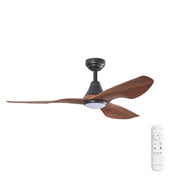 Simplicity DC 45 Black Ceiling Fan with Walnut Blades and CCT LED Light