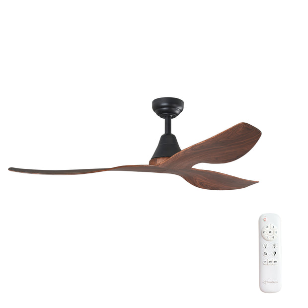 Simplicity DC 52 Black Ceiling Fan with Walnut Blades