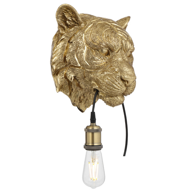 Simba Wall Light with Switch Shiny Gold