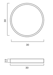 SKY 24w LED CCT Triac Dimmable White Trim IP44 30cm Oyster