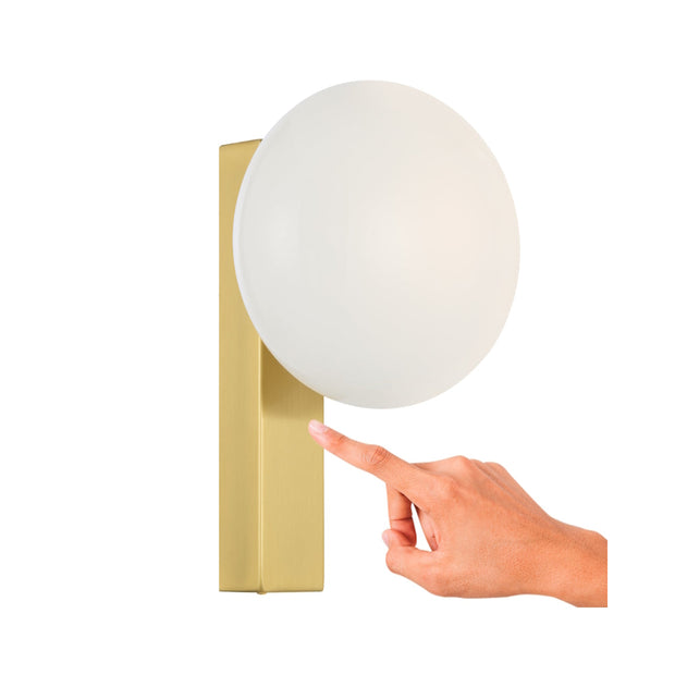 Skyla Touch Wall Light Antique Gold and Opal (Globe Included)