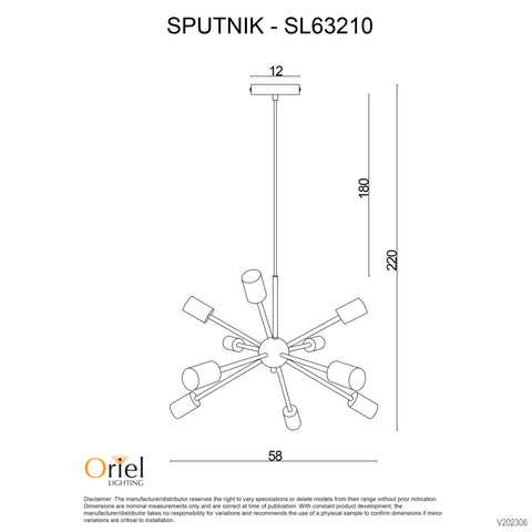 Sputnik Ten Light Pendant Black