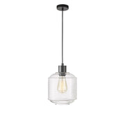 MARCONI.18 Black with Ripple Clear Glass Small Pendant