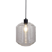 MARCONI.25 Black with Ripple Clear Glass Large Pendant