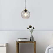 TWIST .20 1 Light Brushed Brass with Twist texture Glass Pendant