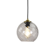 TWIST .20 1 Light Brushed Brass with Twist texture Glass Pendant