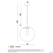 Newton 30 Single Pendant Clear and Brushed Brass
