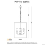 Hampton 4 Light Pendant Black