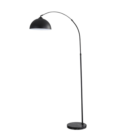 Marmo Arc Floor Lamp with Marble Base Black
