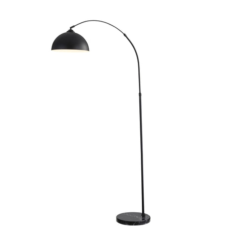 Marmo Arc Floor Lamp with Marble Base Black