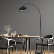 Marmo Arc Floor Lamp with Marble Base Black