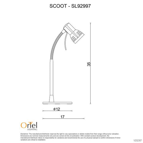 Scoot LED Desk Lamp White and Chrome