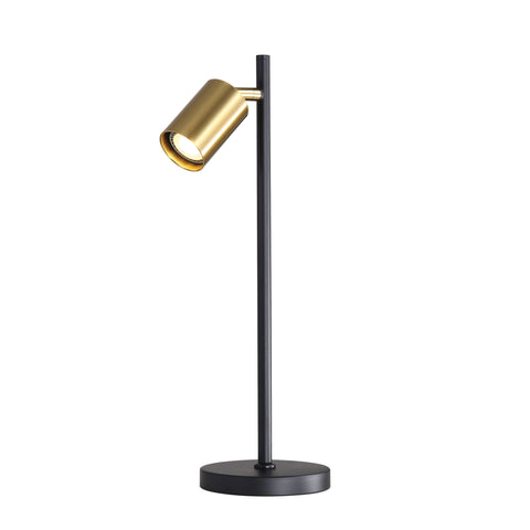 PONTE 1 Light Black/Satin Brass GU10 Desk Lamp