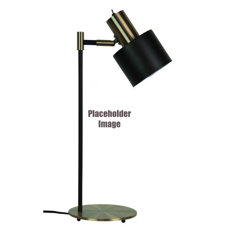 ARI Black With Antique Brass E27 Desk Lamp