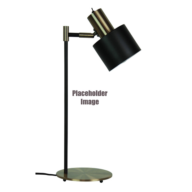 ARI Black With Antique Brass E27 Desk Lamp