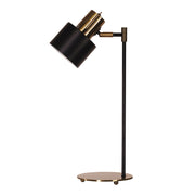 ARI Black With Antique Brass E27 Desk Lamp